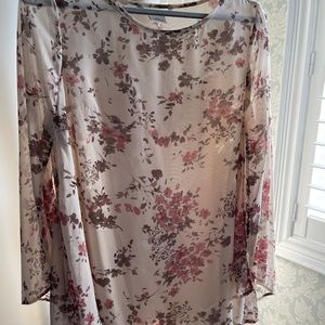 Fred David Blush Nude Floral Tunic size L